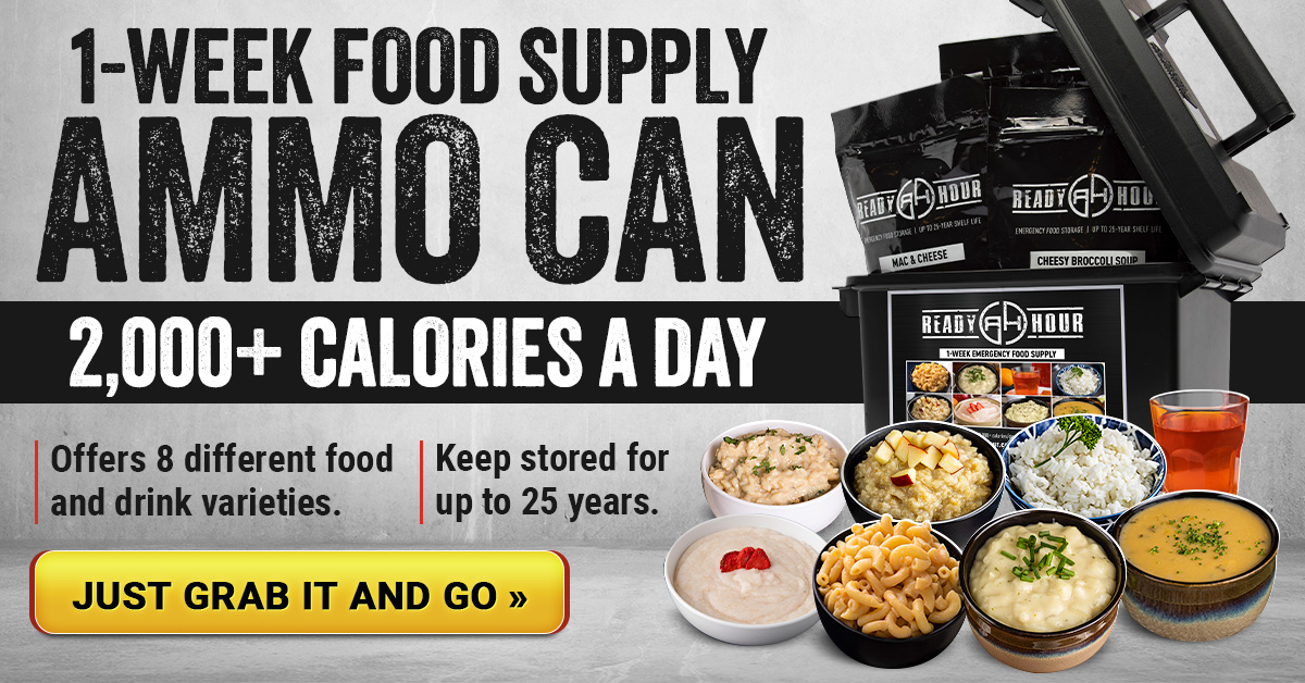 Free Trump Hat wants you to have a Ammo Can filled with a one week supply of food.